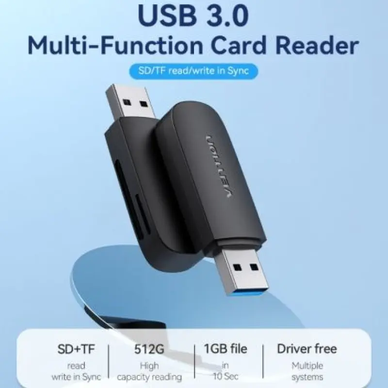 Lector de Tarjetas Externo Vention CLGB0/ USB 3.0 Lector de Tarjetas Externo Vention CLGB0/ USB 3.0