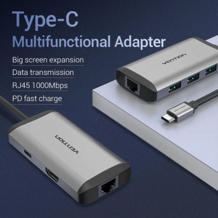 Docking USB Tipo-C Vention CNCHB/ 1xHDMI/ 3xUSB/ 1xUSB Tipo-C PD/ 1xRJ45/ Gris Docking USB Tipo-C Vention CNCHB/ 1xHDMI/ 3xUSB/ 1xUSB Tipo-C PD/ 1xRJ45/ Gris