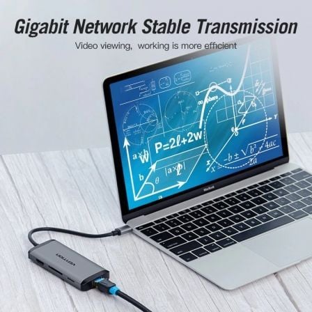 Docking USB Tipo-C Vention CNDHB/ 1xHDMI/ 3xUSB/ 1xUSB Tipo-C PD/ 1xRJ45/ 1xLector tarjetas/ Gris Docking USB Tipo-C Vention CNDHB/ 1xHDMI/ 3xUSB/ 1xUSB Tipo-C PD/ 1xRJ45/ 1xLector tarjetas/ Gris