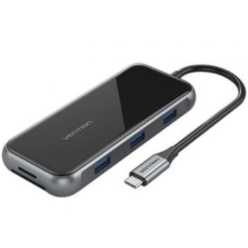 Docking USB Tipo-C Vention TFLHB/ 1xHDMI 4K/ 3xUSB/ 1xRJ45/ 1xLector de Tarjetas/ 1xTRRS 3.5/ 1xUSB Tipo-C PD/ Gris Docking USB Tipo-C Vention TFLHB/ 1xHDMI 4K/ 3xUSB/ 1xRJ45/ 1xLector de Tarjetas/ 1xTRRS 3.5/ 1xUSB Tipo-C PD/ Gris