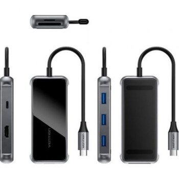 Docking USB Tipo-C Vention TFMHB/ 1xHDMI/ 3xUSB/ 1xUSB Tipo-C PD/ 1xLector Tarjetas SD y MicroSD/ Gris Docking USB Tipo-C Vention TFMHB/ 1xHDMI/ 3xUSB/ 1xUSB Tipo-C PD/ 1xLector Tarjetas SD y MicroSD/ Gris