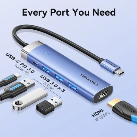 Docking USB Tipo-C Vention TGESB/ 3xUSB/ 1xHDMI/ 1xUSB Tipo-C PD Docking USB Tipo-C Vention TGESB/ 3xUSB/ 1xHDMI/ 1xUSB Tipo-C PD
