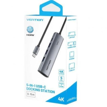 Docking USB Tipo-C Vention TGGHB/ 3xUSB/ 1xHDMI/ 1xUSB Tipo-C PD Docking USB Tipo-C Vention TGGHB/ 3xUSB/ 1xHDMI/ 1xUSB Tipo-C PD