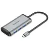 Docking USB Tipo-C Vention TGRHB/ 3xUSB/ 1xLector Tarjetas/ 1xUSB Tipo-C PD/ Gris Docking USB Tipo-C Vention TGRHB/ 3xUSB/ 1xLector Tarjetas/ 1xUSB Tipo-C PD/ Gris