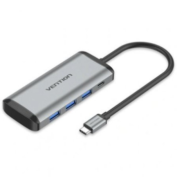Docking USB Tipo-C Vention TGRHB/ 3xUSB/ 1xLector Tarjetas/ 1xUSB Tipo-C PD/ Gris Docking USB Tipo-C Vention TGRHB/ 3xUSB/ 1xLector Tarjetas/ 1xUSB Tipo-C PD/ Gris