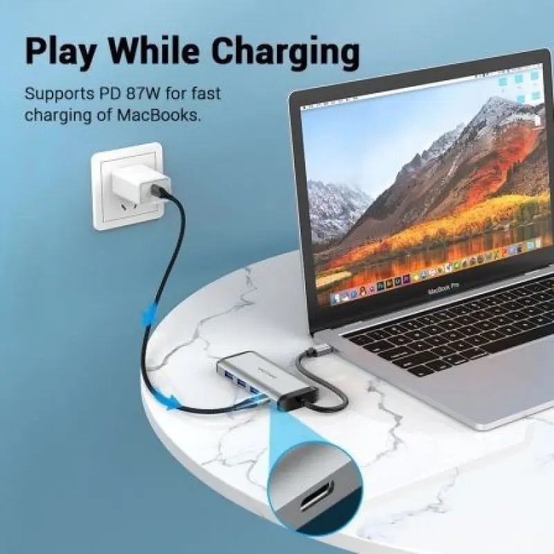 Docking USB Tipo-C Vention TGRHB/ 3xUSB/ 1xLector Tarjetas/ 1xUSB Tipo-C PD/ Gris Docking USB Tipo-C Vention TGRHB/ 3xUSB/ 1xLector Tarjetas/ 1xUSB Tipo-C PD/ Gris