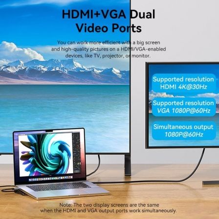 Docking USB Tipo-C Vention THTHC/ 1xHDMI/ 1xVGA/ 3xUSB/ 1xUSB Tipo-C/ 1xUSB Tipo-C PD/ 1xRJ45/ 1xLector Tarjetas SD y MicroSD/ Jack 3.5/ Gris Docking USB Tipo-C Vention THTHC/ 1xHDMI/ 1xVGA/ 3xUSB/ 1xUSB Tipo-C/ 1xUSB Tipo-C PD/ 1xRJ45/ 1xLector Tarjetas SD y MicroSD/ Jack 3.5/ Gris