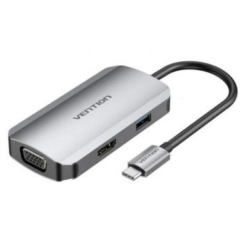 Docking USB Tipo-C Vention TOAHB/ 1xHDMI/ 1xVGA/ 1xUSB/ 1xUSB Tipo-C PD/ Gris Docking USB Tipo-C Vention TOAHB/ 1xHDMI/ 1xVGA/ 1xUSB/ 1xUSB Tipo-C PD/ Gris