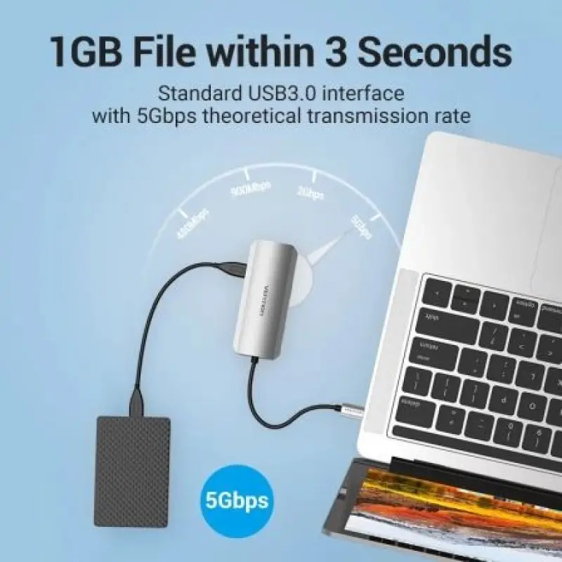 Docking USB Tipo-C Vention TOHHB/ 1xHDMI/ 3xUSB/ 1xRJ45/ 1xUSB Tipo-C PD Docking USB Tipo-C Vention TOHHB/ 1xHDMI/ 3xUSB/ 1xRJ45/ 1xUSB Tipo-C PD
