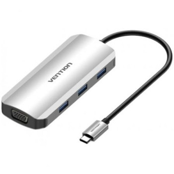 Docking USB Tipo-C Vention TOIHB/ 1xHDMI/ 1xVGA/ 3xUSB/ 1xUSB Tipo-C PD/ Gris Docking USB Tipo-C Vention TOIHB/ 1xHDMI/ 1xVGA/ 3xUSB/ 1xUSB Tipo-C PD/ Gris