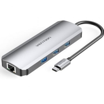 Docking USB Tipo-C Vention TOKHB/ 1xHDMI/ 3xUSB/ 1xUSB Tipo-C PD/ 1xRJ45/ 1xLector Tarjetas SD y MicroSD/ Gris Docking USB Tipo-C Vention TOKHB/ 1xHDMI/ 3xUSB/ 1xUSB Tipo-C PD/ 1xRJ45/ 1xLector Tarjetas SD y MicroSD/ Gris