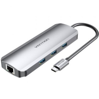 Docking USB Tipo-C Vention TOLHB/ 1xHDMI/ 3xUSB/ 1xUSB Tipo-C PD/ 1xRJ45/ 1xLector Tarjetas SD/ 1x MicroSD/ Jack 3.5/ Gris Docking USB Tipo-C Vention TOLHB/ 1xHDMI/ 3xUSB/ 1xUSB Tipo-C PD/ 1xRJ45/ 1xLector Tarjetas SD/ 1x MicroSD/ Jack 3.5/ Gris