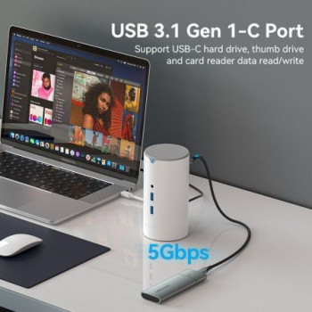 Docking USB Tipo-C Vention TPHWC/ 1xVGA/ 1xHDMI/ 3xUSB/ 1xUSB Tipo-C PD/ 1xUSB Tipo-C/ 1xRJ45/ 1xAudio/ 1xLector Tarjetas SD/ Blanco Docking USB Tipo-C Vention TPHWC/ 1xVGA/ 1xHDMI/ 3xUSB/ 1xUSB Tipo-C PD/ 1xUSB Tipo-C/ 1xRJ45/ 1xAudio/ 1xLector Tarjetas SD/ Blanco