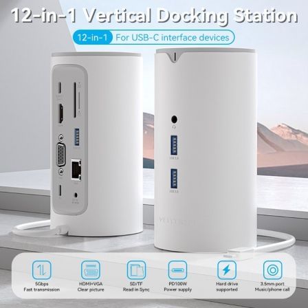 Docking USB Tipo-C Vention TPHWC/ 1xVGA/ 1xHDMI/ 3xUSB/ 1xUSB Tipo-C PD/ 1xUSB Tipo-C/ 1xRJ45/ 1xAudio/ 1xLector Tarjetas SD/ Blanco Docking USB Tipo-C Vention TPHWC/ 1xVGA/ 1xHDMI/ 3xUSB/ 1xUSB Tipo-C PD/ 1xUSB Tipo-C/ 1xRJ45/ 1xAudio/ 1xLector Tarjetas SD/ Blanco