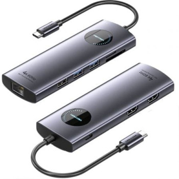 Docking USB Tipo-C Vention TQVHB/ 2xHDMI/ 3xUSB/ 1xRJ45/ 1xLector de Tarjetas/ 1xUSB Tipo-C PD/ Gris Docking USB Tipo-C Vention TQVHB/ 2xHDMI/ 3xUSB/ 1xRJ45/ 1xLector de Tarjetas/ 1xUSB Tipo-C PD/ Gris