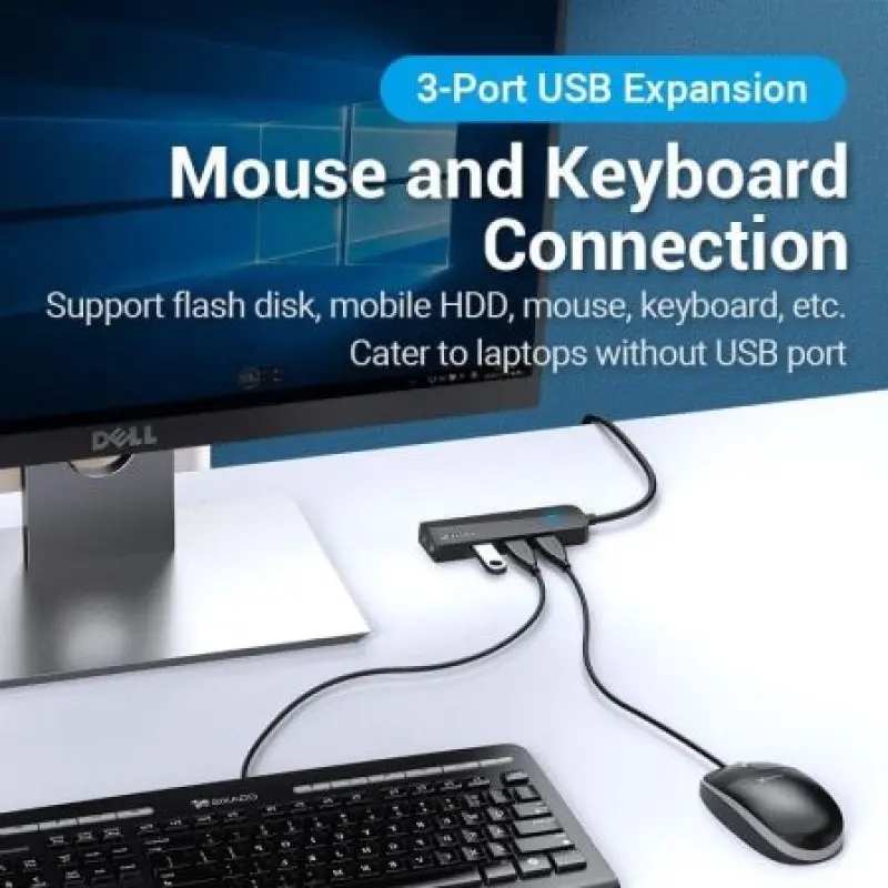 Hub USB 3.0 con Tarjeta de Sonido Vention CHIBB/ 3xUSB/ 1xMicroUSB PD Hub USB 3.0 con Tarjeta de Sonido Vention CHIBB/ 3xUSB/ 1xMicroUSB PD