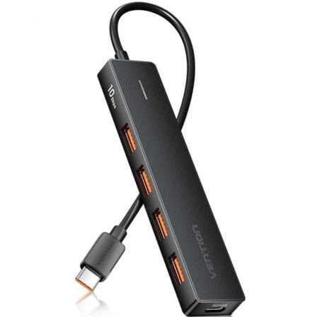 Hub USB 3.2 Vention CHJBB/ 4xUSB/ 1xUSB Tipo-C/ 15cm Hub USB 3.2 Vention CHJBB/ 4xUSB/ 1xUSB Tipo-C/ 15cm