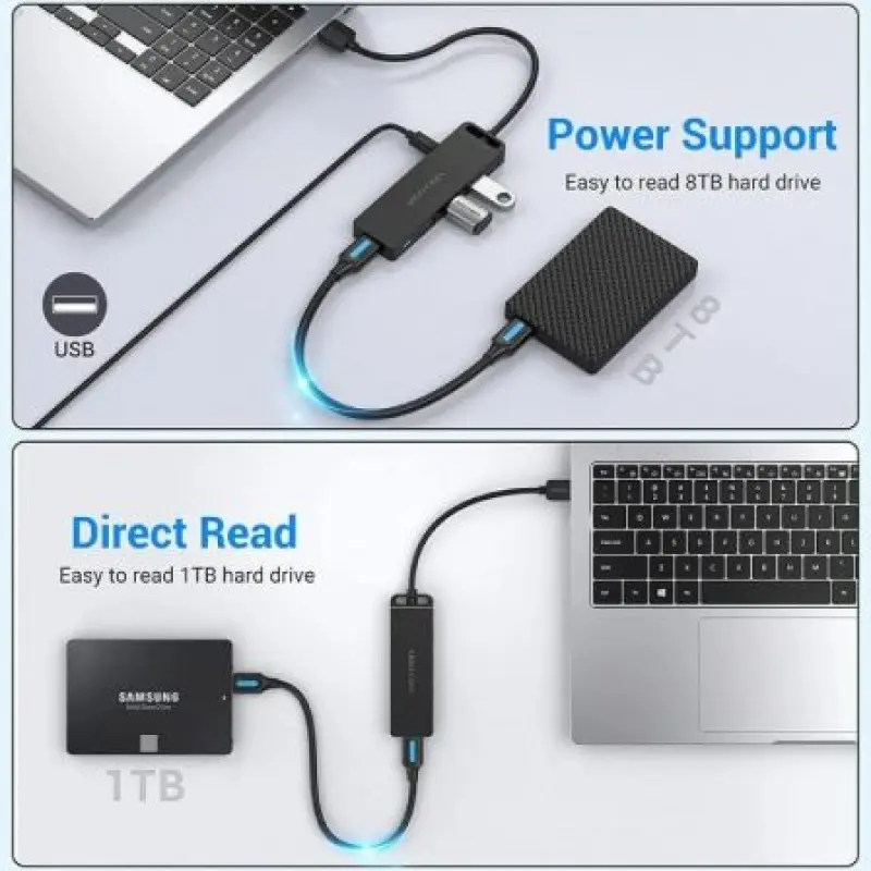 Hub USB 3.0 Vention CHLBB/ 4xUSB/ 1xMicroUSB PD Hub USB 3.0 Vention CHLBB/ 4xUSB/ 1xMicroUSB PD