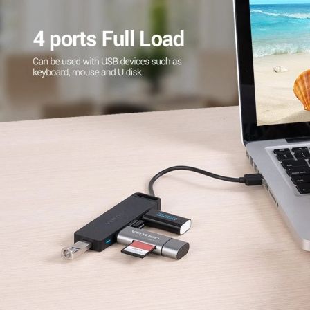 Hub USB 2.0 Vention CHMBD/ 4xUSB/ 50cm Hub USB 2.0 Vention CHMBD/ 4xUSB/ 50cm