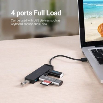 Hub USB 2.0 Vention CHMBF/ 4xUSB/ 1m Hub USB 2.0 Vention CHMBF/ 4xUSB/ 1m