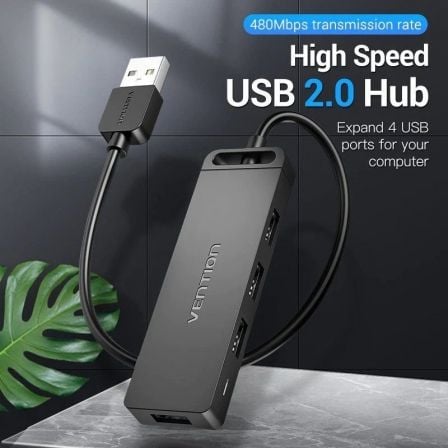Hub USB 2.0 Vention CHMBF/ 4xUSB/ 1m Hub USB 2.0 Vention CHMBF/ 4xUSB/ 1m