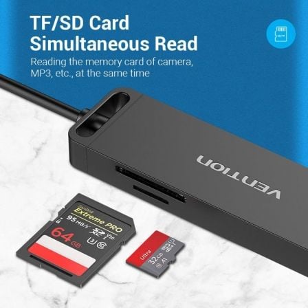 Docking USB 3.0 Vention CHVBB/ 3xUSB/ 1xMicroUSB PD/ 1xLector Tarjetas/ Negro Docking USB 3.0 Vention CHVBB/ 3xUSB/ 1xMicroUSB PD/ 1xLector Tarjetas/ Negro