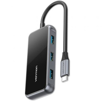 Hub USB Tipo-C Vention TFDHB/ 4xUSB/ 1xUSB Tipo-C PD/ Gris Hub USB Tipo-C Vention TFDHB/ 4xUSB/ 1xUSB Tipo-C PD/ Gris