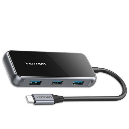 Hub USB Tipo-C Vention TFDHB/ 4xUSB/ 1xUSB Tipo-C PD/ Gris Hub USB Tipo-C Vention TFDHB/ 4xUSB/ 1xUSB Tipo-C PD/ Gris