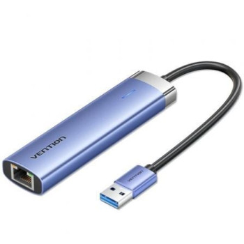 Hub USB 3.0 Vention TGFSB/ 3xUSB/ 1xRJ45/ 1xUSB Tipo-C PD Hub USB 3.0 Vention TGFSB/ 3xUSB/ 1xRJ45/ 1xUSB Tipo-C PD