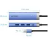 Hub USB 3.0 Vention TGFSB/ 3xUSB/ 1xRJ45/ 1xUSB Tipo-C PD Hub USB 3.0 Vention TGFSB/ 3xUSB/ 1xRJ45/ 1xUSB Tipo-C PD