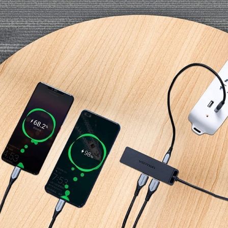 Hub USB Tipo-C Vention TGKBB/ 4xUSB/ 1xMicroUSB PD/ 15cm Hub USB Tipo-C Vention TGKBB/ 4xUSB/ 1xMicroUSB PD/ 15cm