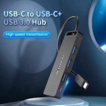 Hub USB Tipo-C Vention TGTBB/ 3xUSB/ 1xUSB Tipo-C/ 1x MicroUSB PD Hub USB Tipo-C Vention TGTBB/ 3xUSB/ 1xUSB Tipo-C/ 1x MicroUSB PD