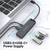 Hub USB Tipo-C Vention TGTBB/ 3xUSB/ 1xUSB Tipo-C/ 1x MicroUSB PD Hub USB Tipo-C Vention TGTBB/ 3xUSB/ 1xUSB Tipo-C/ 1x MicroUSB PD