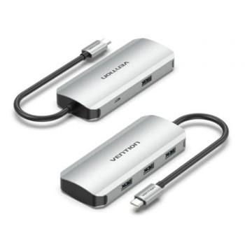 Hub USB Tipo-C Vention TNAHB/ 4xUSB/ 1xMicroUSB PD Hub USB Tipo-C Vention TNAHB/ 4xUSB/ 1xMicroUSB PD