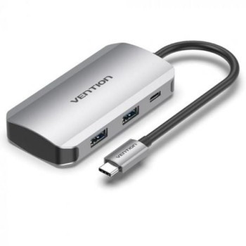 Hub USB Tipo-C Vention TNBHB/ 4xUSB/ 1xUSB Tipo-C PD Hub USB Tipo-C Vention TNBHB/ 4xUSB/ 1xUSB Tipo-C PD