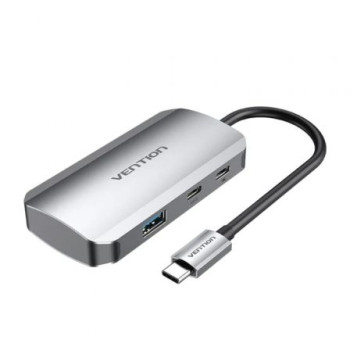 Hub USB Tipo-C Vention TNDHB/ 3xUSB/ 1xUSB Tipo-C/ 1xUSB Tipo-C PD Hub USB Tipo-C Vention TNDHB/ 3xUSB/ 1xUSB Tipo-C/ 1xUSB Tipo-C PD