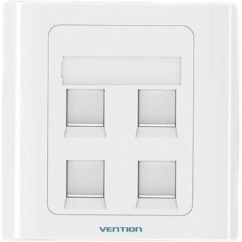 Placa de Pared Tipo 86 Vention IFCW0/ 4 Puertos RJ45 Placa de Pared Tipo 86 Vention IFCW0/ 4 Puertos RJ45