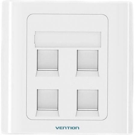 Placa de Pared Tipo 86 Vention IFCW0/ 4 Puertos RJ45 Placa de Pared Tipo 86 Vention IFCW0/ 4 Puertos RJ45