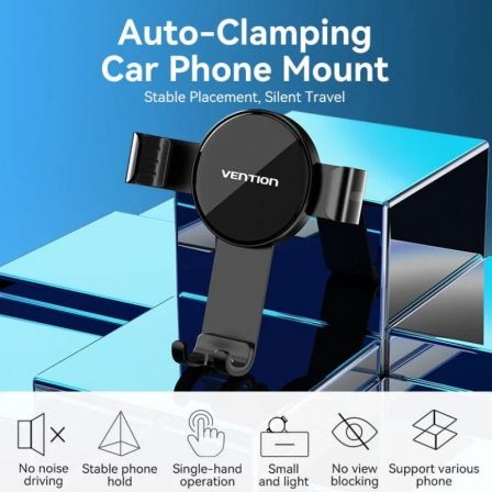 Soporte de Smartphone para Coche Vention KCGB0/ Negro Soporte de Smartphone para Coche Vention KCGB0/ Negro