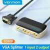 Divisor VGA con Alimentación Externa Vention DBABF/ VGA Macho/ 2x VGA Hembra/ 1m/ Negro