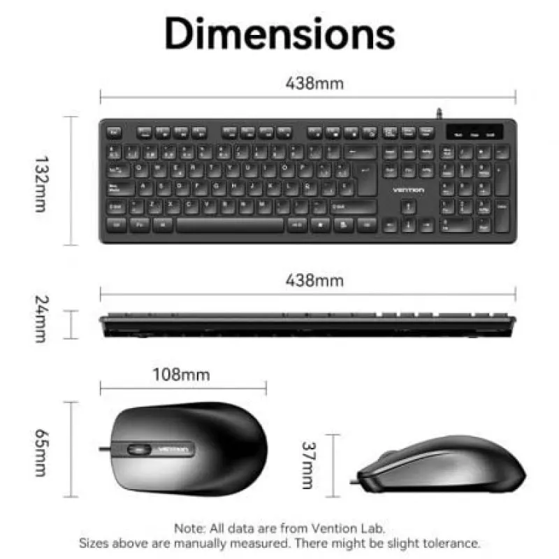 Teclado y Ratón Vention Combo KTCB0-ES/ Negro Teclado y Ratón Vention Combo KTCB0-ES/ Negro