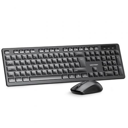 Teclado y Ratón Inalámbricos Vention Combo KTDB0-ES/ Negro Teclado y Ratón Inalámbricos Vention Combo KTDB0-ES/ Negro