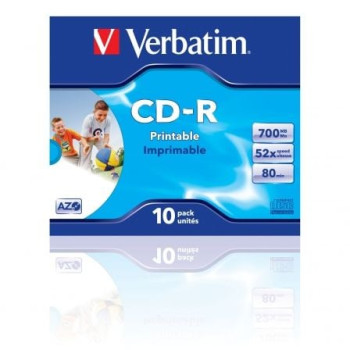 CD-R Verbatim AZO Imprimible 52X/ Caja-10uds CD-R Verbatim AZO Imprimible 52X/ Caja-10uds