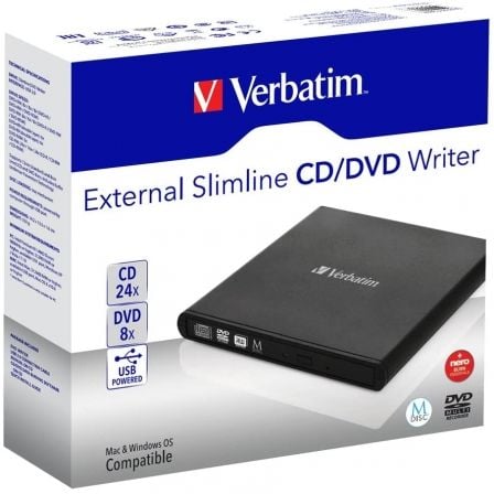 Grabadora Externa CD/DVD Verbatim Slimline 98938 Grabadora Externa CD/DVD Verbatim Slimline 98938