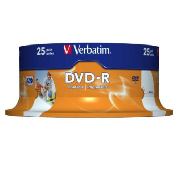 DVD-R Verbatim Imprimible 16X/ Tarrina-25uds DVD-R Verbatim Imprimible 16X/ Tarrina-25uds