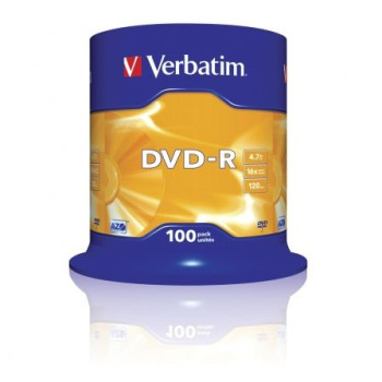 DVD-R Verbatim Advanced AZO 16X/ Tarrina-100uds DVD-R Verbatim Advanced AZO 16X/ Tarrina-100uds