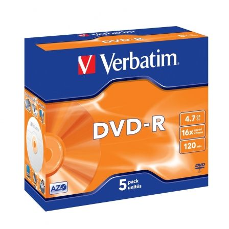 DVD-R Verbatim Advanced AZO 16X/ Caja-5uds DVD-R Verbatim Advanced AZO 16X/ Caja-5uds