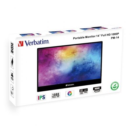 Monitor Portátil Verbatim PM-14 14'/ Full HD/ Multimedia/ Negro Monitor Portátil Verbatim PM-14 14'/ Full HD/ Multimedia/ Negro