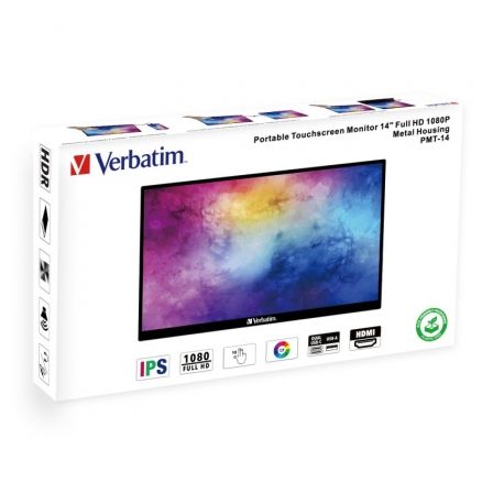 Monitor Portátil Táctil Verbatim PMT-14 14'/ Full HD/ Multimedia/ Negro Monitor Portátil Táctil Verbatim PMT-14 14'/ Full HD/ Multimedia/ Negro