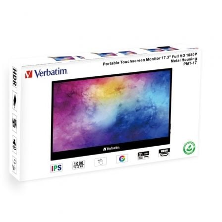Monitor Portátil Táctil Verbatim PMT-17 17.3'/ Full HD/ Multimedia/ Negro Monitor Portátil Táctil Verbatim PMT-17 17.3'/ Full HD/ Multimedia/ Negro